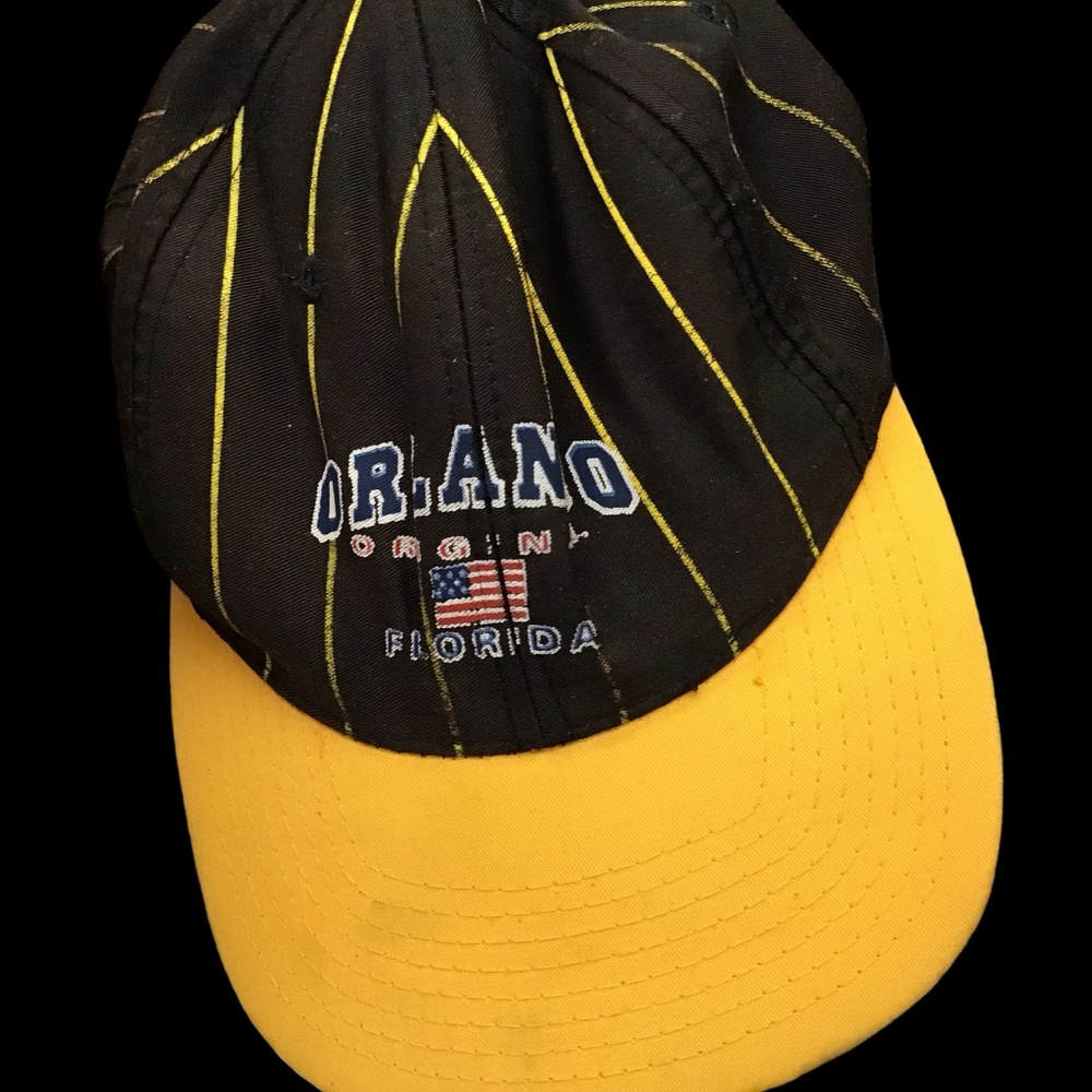 Baseball Caps Set of 2 Adjustable Orlando FL Black/Yellow-One Brown Men Sports
